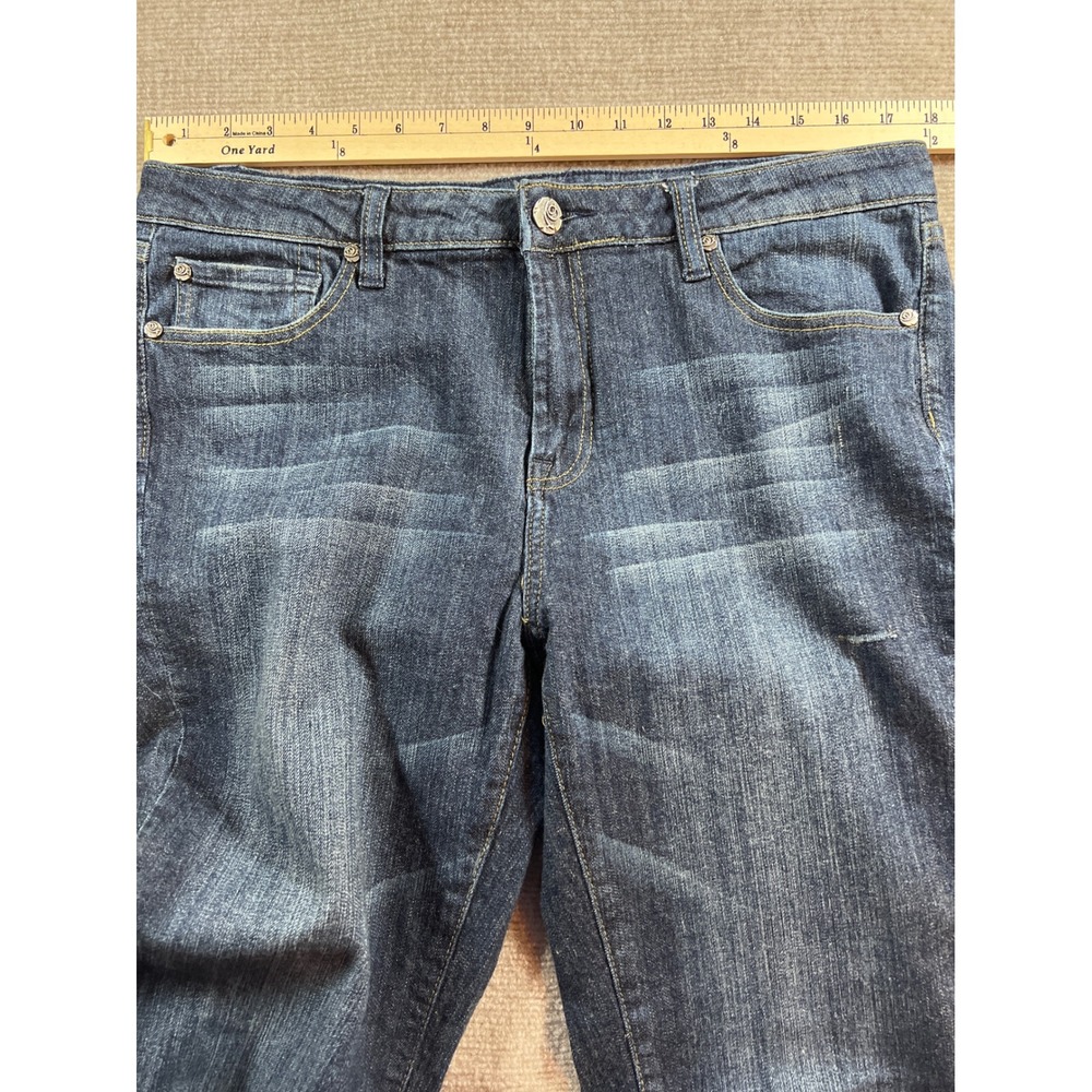 Vigoss for Dressbarn Womens Blue Embellished Bootcut Jeans Size 13/14 P1850DB - Picture 7 of 10